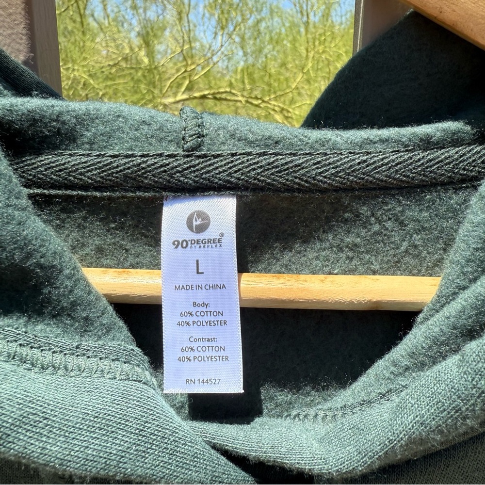 ⬇️💲90 Degree By Reflex NWT Darkest Spruce Green Hoodie - Picture 3 of 10